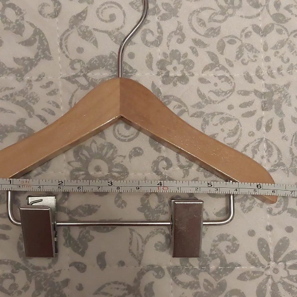 Source Unknown Wooden Clothes Hangers with Metal Clips - Natural Wood and Silver
